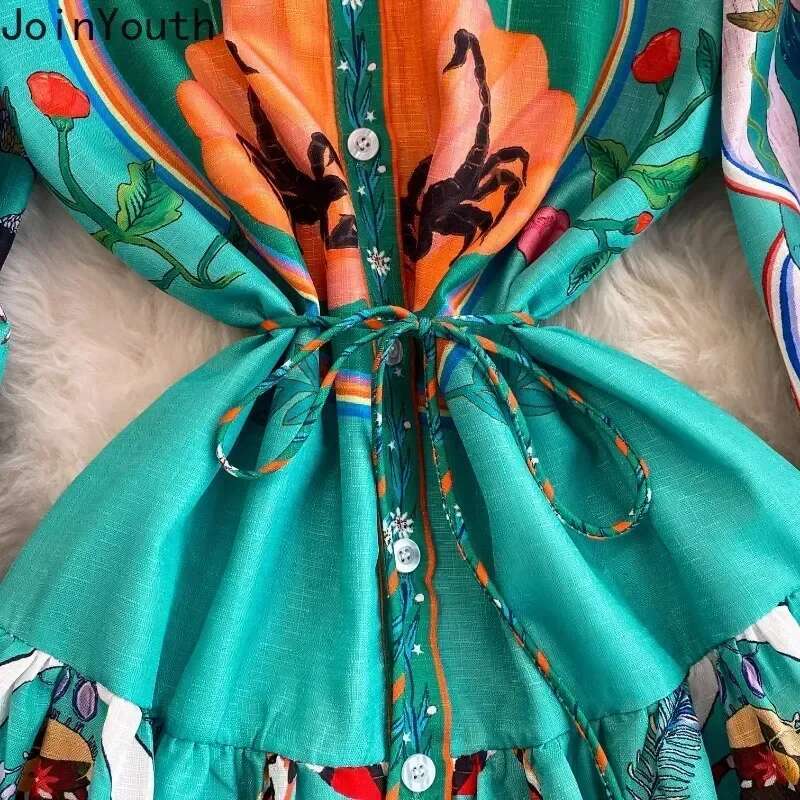 Vintage Korean Maxi Dresses for Womens 2025 Vestidos De Mujer Slim Single Breasted Floral Woman Dress Elegant Wedding Dresses