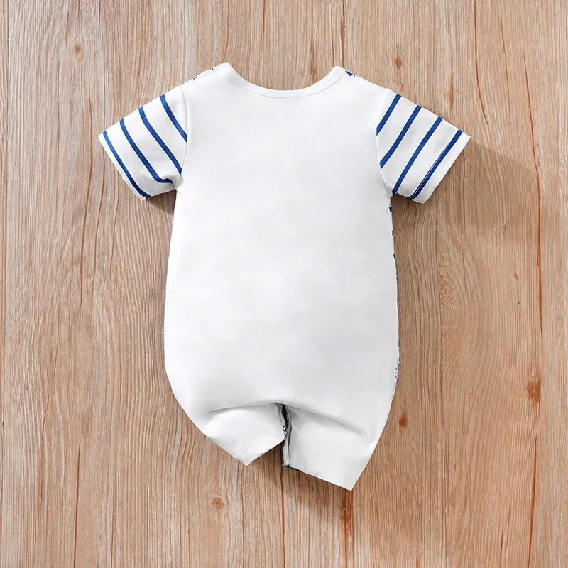 Baby Clothes Cute Cartoon Bear Shoulder Strap Comfortable And Soft 018 Boys Girls Summer Short Sleeved Jumpsuit 250619