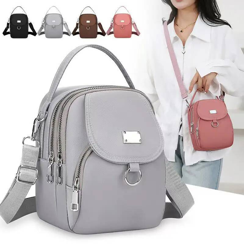 DHGM Durable Oxford Women Mini 3 Layers Shoulder Girls Shopping Phone Bag Lightweight Handbag Suitable For Going Out
