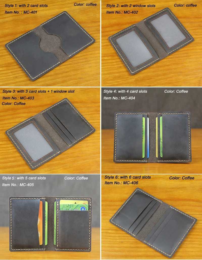 Handmade Genuine Leather Business Card Holder Men Leather Case Small Women Card ID Holder Cover Card Wallet Z250621