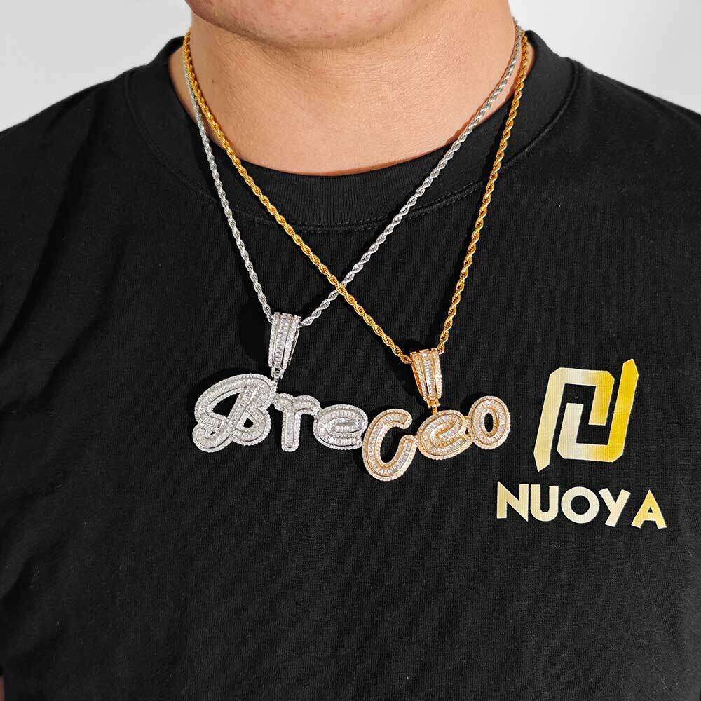 Hip Hop Upper and Lower Case Ladder Square Signature Letter Splicing Combination Pendant Creative Zircon Jewelry Unisex Sweater Chain 25fe