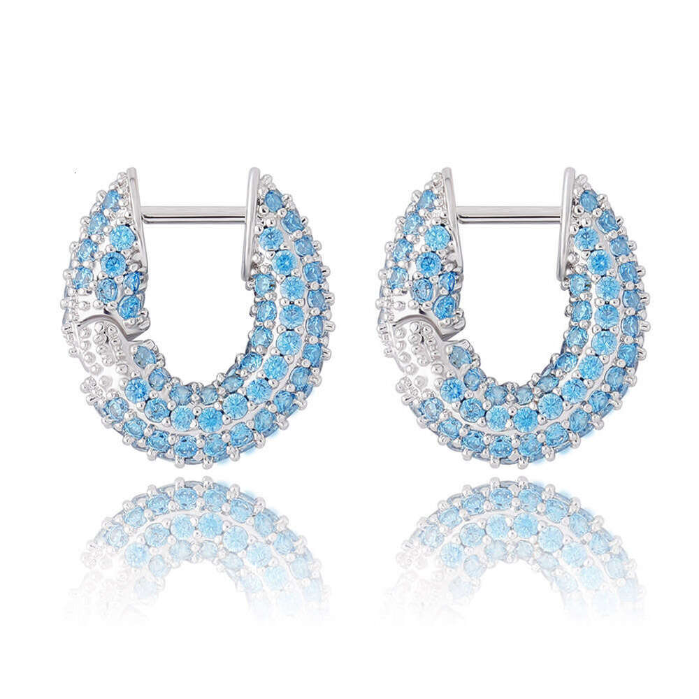 INS Style Full Dia Women's Simple Versatile Earrings Trendy Studs for Women