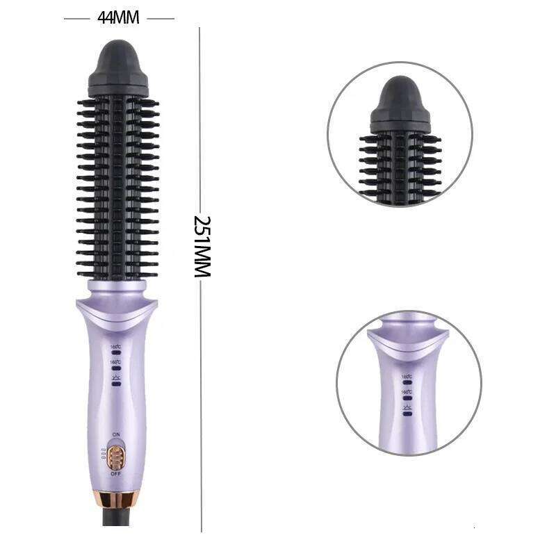 Hot Air Comb Mini Electric Brush Volumizer 2 In 1 Salon Hair Straightener Curler Portable Curling Styler