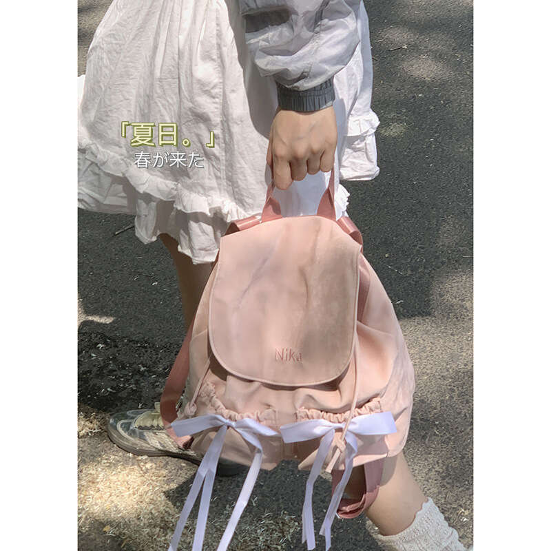 designer bag Casual Nylon Canvas Bowknot Women's 2024 New Niche Backpack Simple Travel Bag