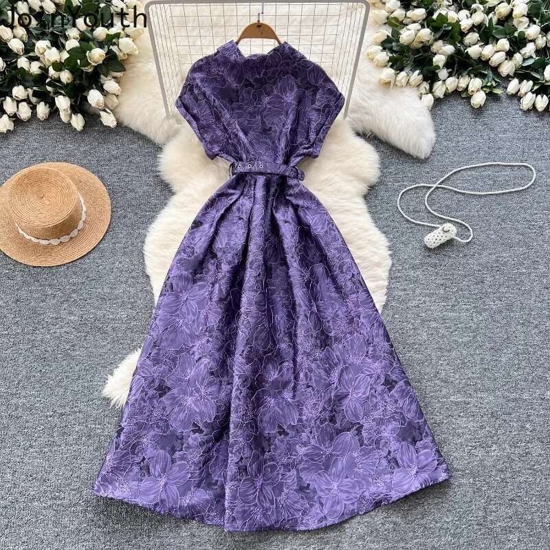 Vintage Print Robe Femme Summer Dress Women Clothing 2025 Vestidos De Mujer Slim Waist Single Breasted A-line Elegant Dresses