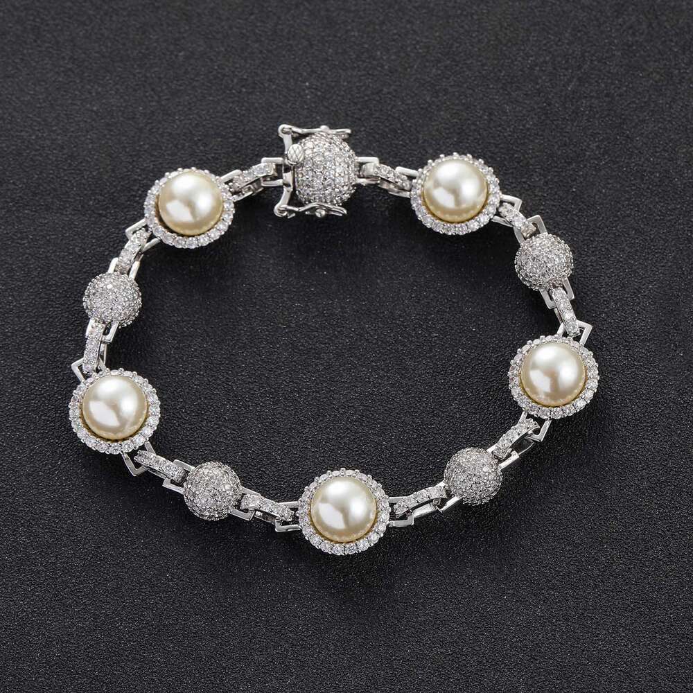 New Style Meisa Hip-Hop Inlaid Pearl Necklace for Men, Trendy Layered Chain Sweatshirt Accessory fe65