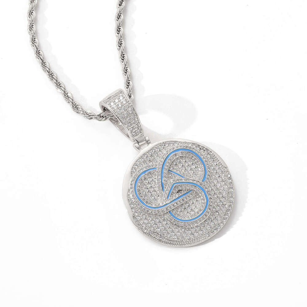 Meisa New GALI Collaboration Small Cake Hip-Hop Micro-Paved Zircon Personality Rap Pendant Trendy Brand Accessory 01c6
