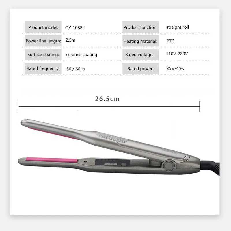Straight Hair Curling Stick Tourmaline Ceramic Narrow Board 7MM Straight Hair Curling Hair Short Hair Curling Hair StraighteningXJ250621