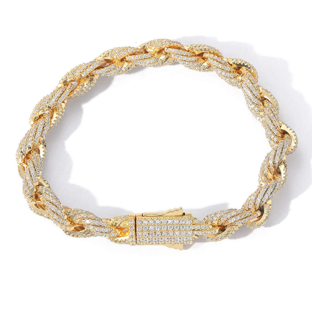 for Men Full Zircon 8mm Twist Twisted Chain Hip Hop Men's Necklace Stylish Accessories ea9a