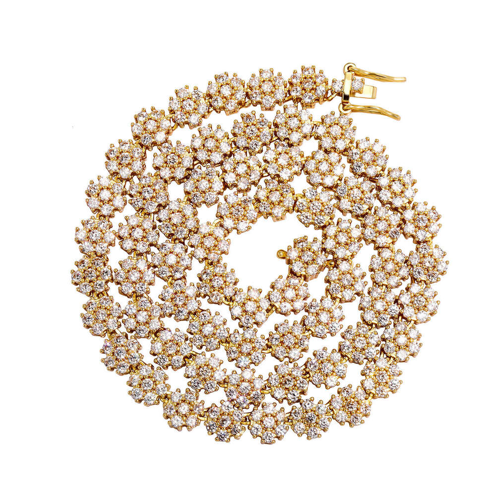 Jin Ao Premium Sweet Cool Necklace Plum Blossom Tennis Chain Hip-Hop Micro-Paved Zircon Accessories