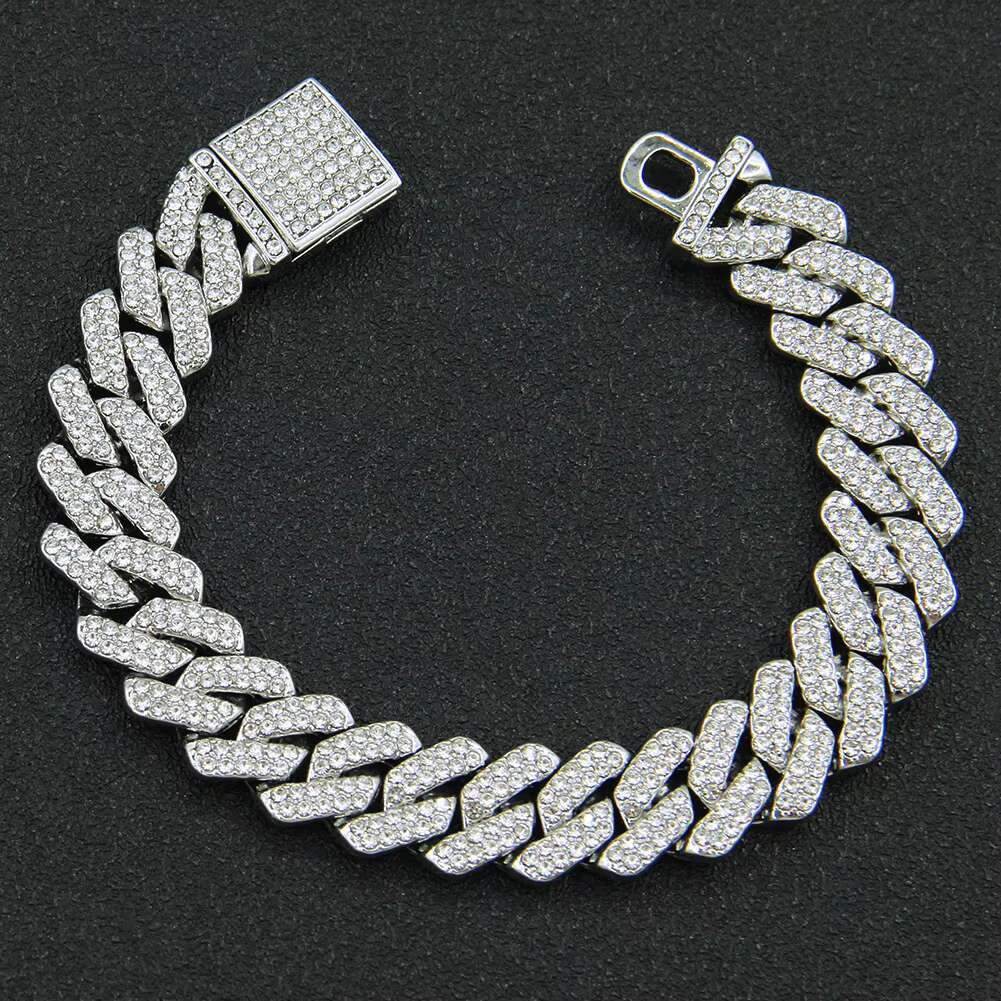 Minimalist 14mm Cuban Chain for Unisex Chic Chunky Zircon Stone for Men and Women for Wedding and Party Gift