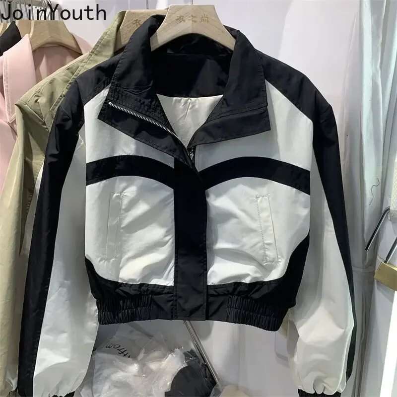 Jackets for Women Stand Neck Long Sleeve Outwear Crop Tops 2025 Ropa Mujer Streetwear Fashion Casual Korean Clothing Y2k Coat