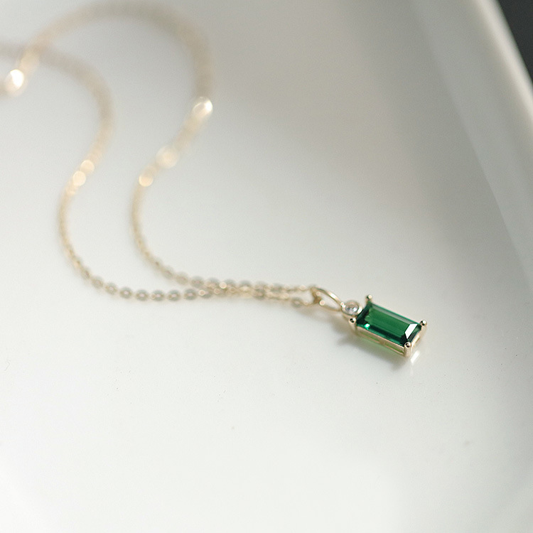 2025 Choucong Ins Top Sell Sweet Cute Simple Fashion Jewelry Pure 100% 925 Sterling Silver Emerald CZ Diamond Women beach Pendant Clavicle Necklace Gi