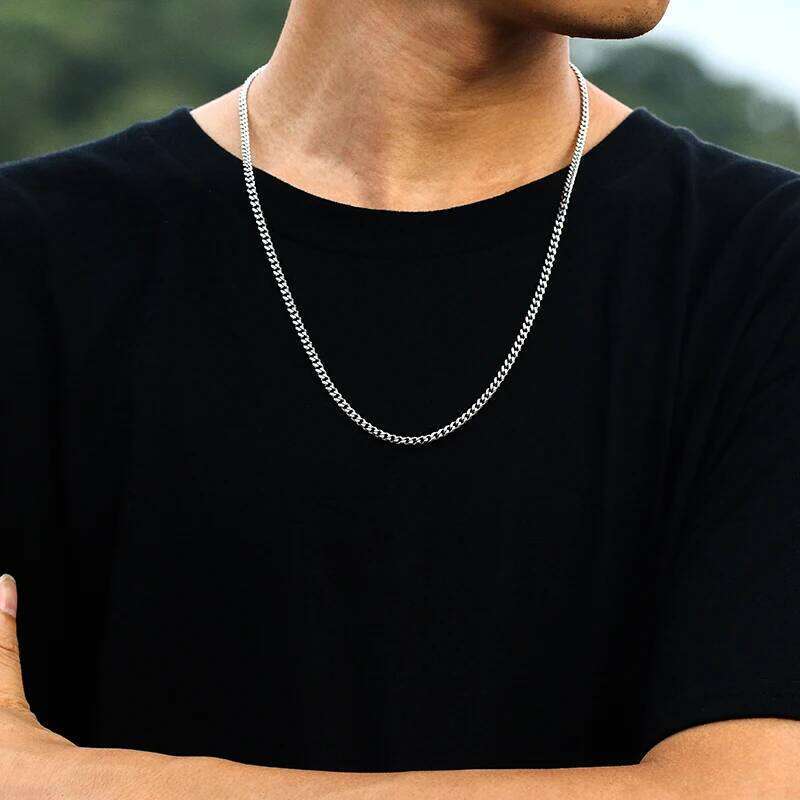3mm Cuban Rope Chain Stainless Steel ical Mens Women Chains Around The Neck Gold Sier Color Necklace Good quality
