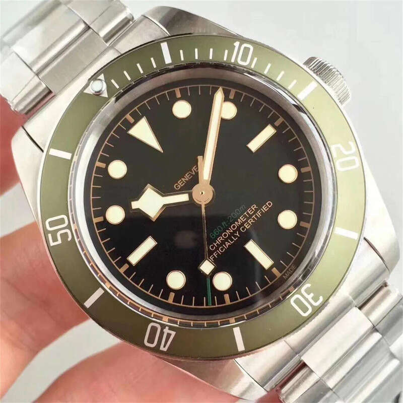 Miyota 9075 GMT Watches: Precision Automatic Wristwatch, Black Dial, 41mm, Classic Rivet Braceletgug7