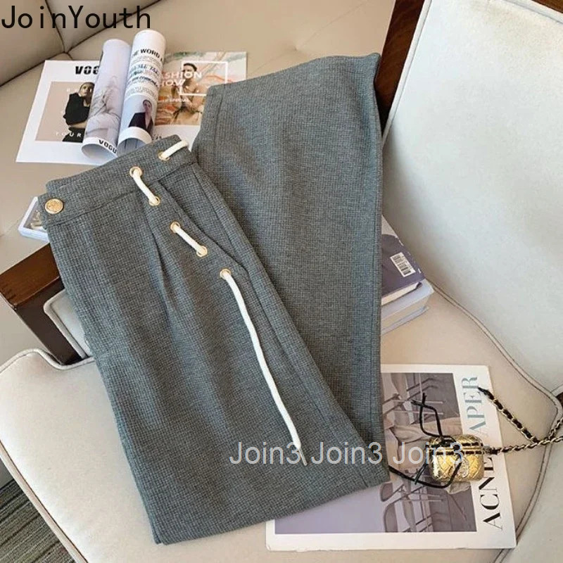 Fashion 2 Piece Set Women Clothing Preppy Style Bow Sweet Hoodies High Waist Wide Leg Pants Outfits Korean Sweatpants Y2k Suit