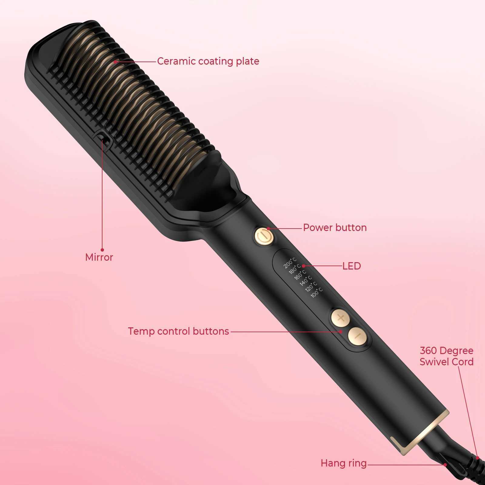 Hair Straightener Brush Hair Straightener Comb Straightening Brush for Women Easy to Use Hair Care ToolXJ250621