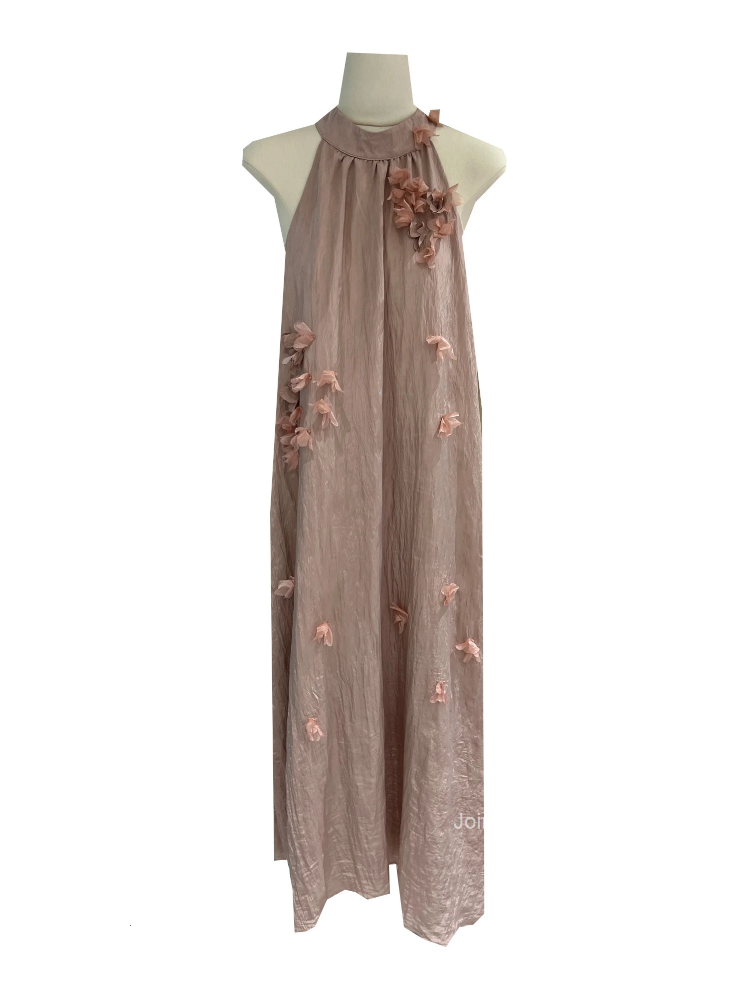 Summer Dress Womens Clothing Loose Sleeveless 3D Floral Robe Femme 2025 Vestidos De Mujer Solid Color Chic Loose Korean Dresses