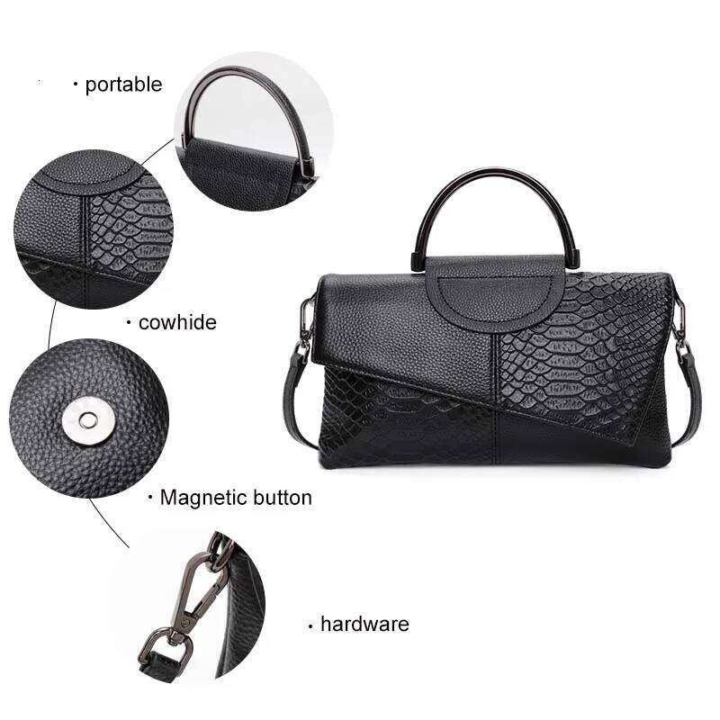 New Women's Snake Pattern Printed Handbag With And Multi Functional Leather Wallet 2025/06/19