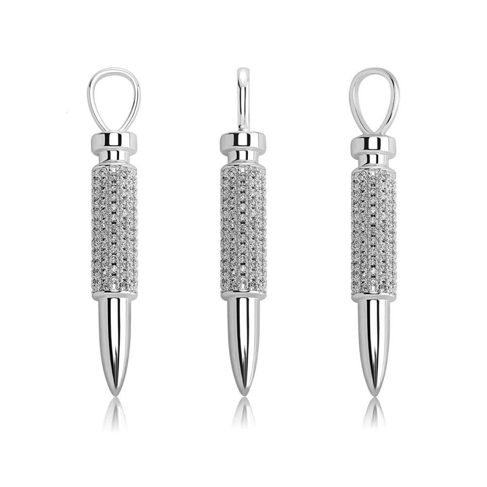 DeWu New Bullet Shell Hip-Hop Pendant Necklace Men's Trendy Rap Accessories Gold Jewelry