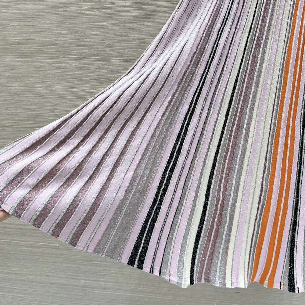 New Women Striped Slim Knitted Dresses Spaghetti Strap Stretch Sweater Dress