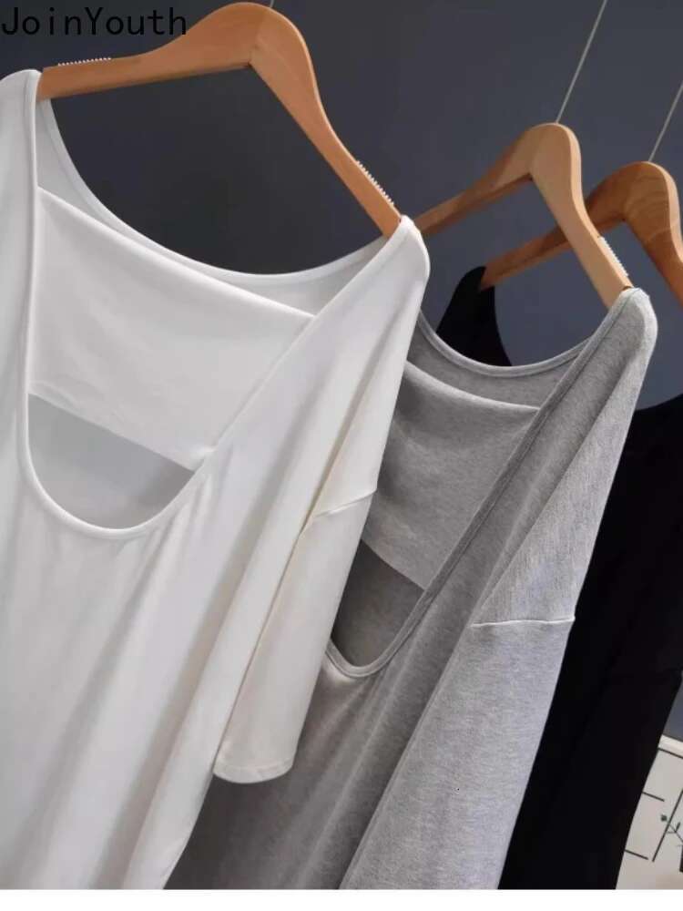 Oversized T Shirts Womens Clothing Y2k Tops Short Sleeve Casual Tees Fashion Summer Camisetas Hollow Out White Sexy T-shirts