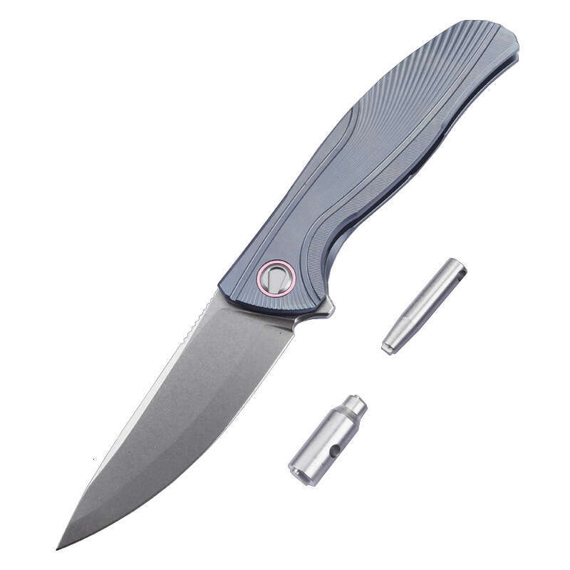 New M390 Steel Folding TC4 Titanium Alloy Handle Camping Self-defense EDC Fishing Fruit knife Collection Survival Knife Tool