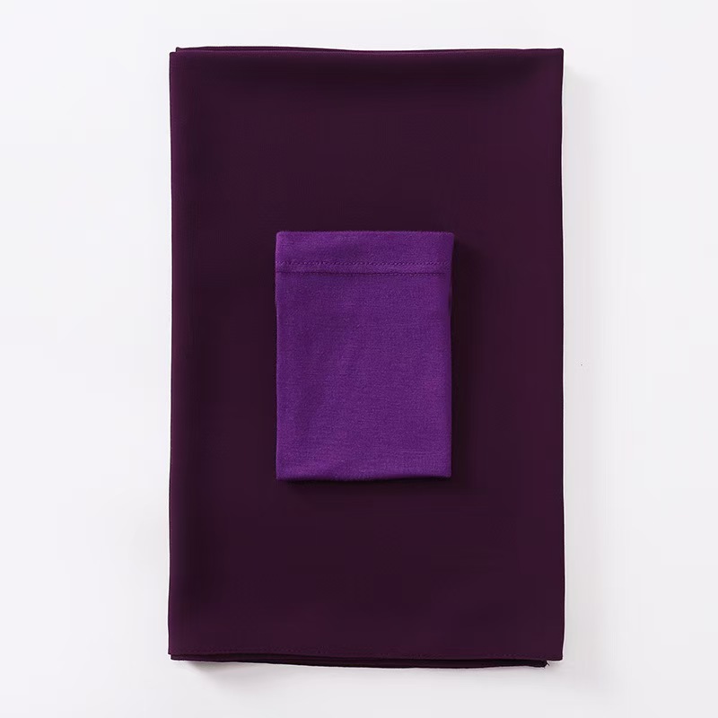T1031 chiffon beaded long scarf with the same color cotton cap Malaysian ladies headscarf long scarf