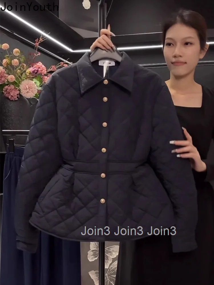 Winter Clothing Fashion Korean Parkas for Women 2025 Ropa Mujer Slim Waist Thicked Outwear Vintage Black Jackets Coats Warm Tops