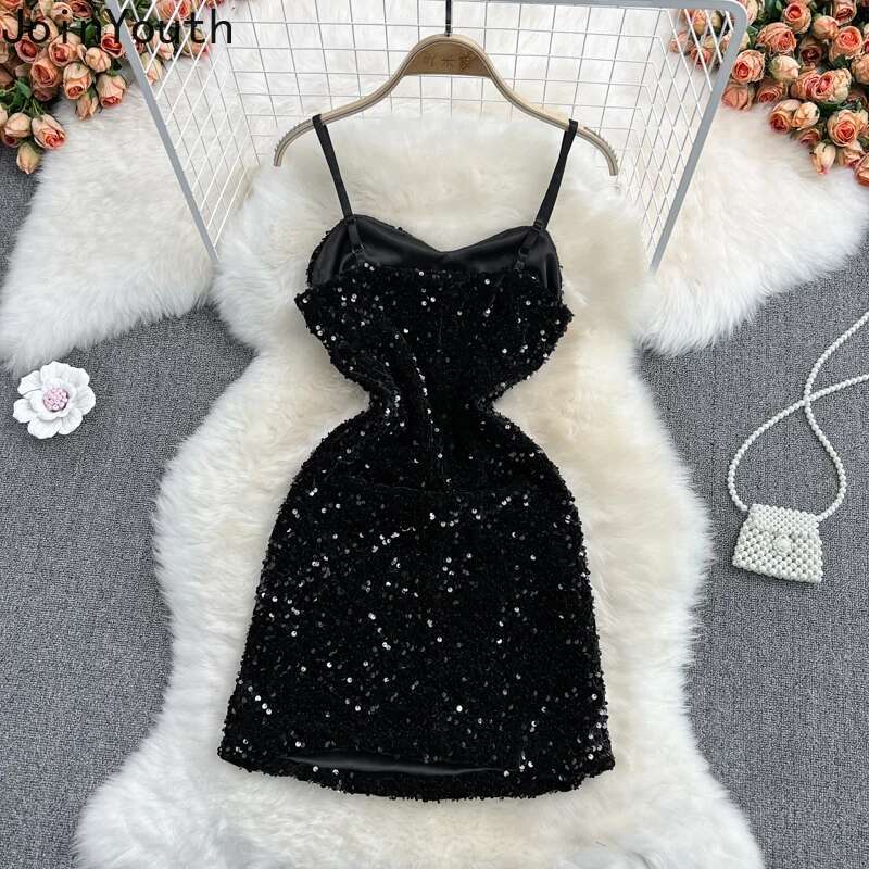 Temperament Two Piece Sets Sequined Suit Jacket Sexy Sling Bodycon Mini Dress Outfits Fashion Tunic Suit Womans Clothes for 2025