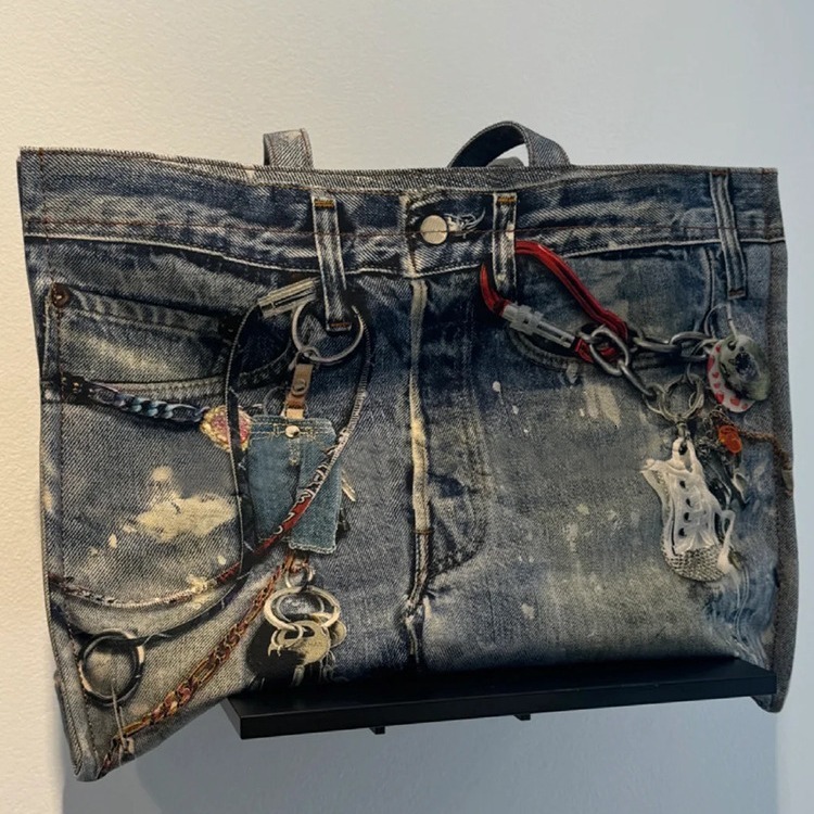 Free shipping designer bag Ins Internet Celebrity Same Style Casual Versatile Retro Chain Denim Shoulder Bag Handbag Tote Large Bag 2024 New