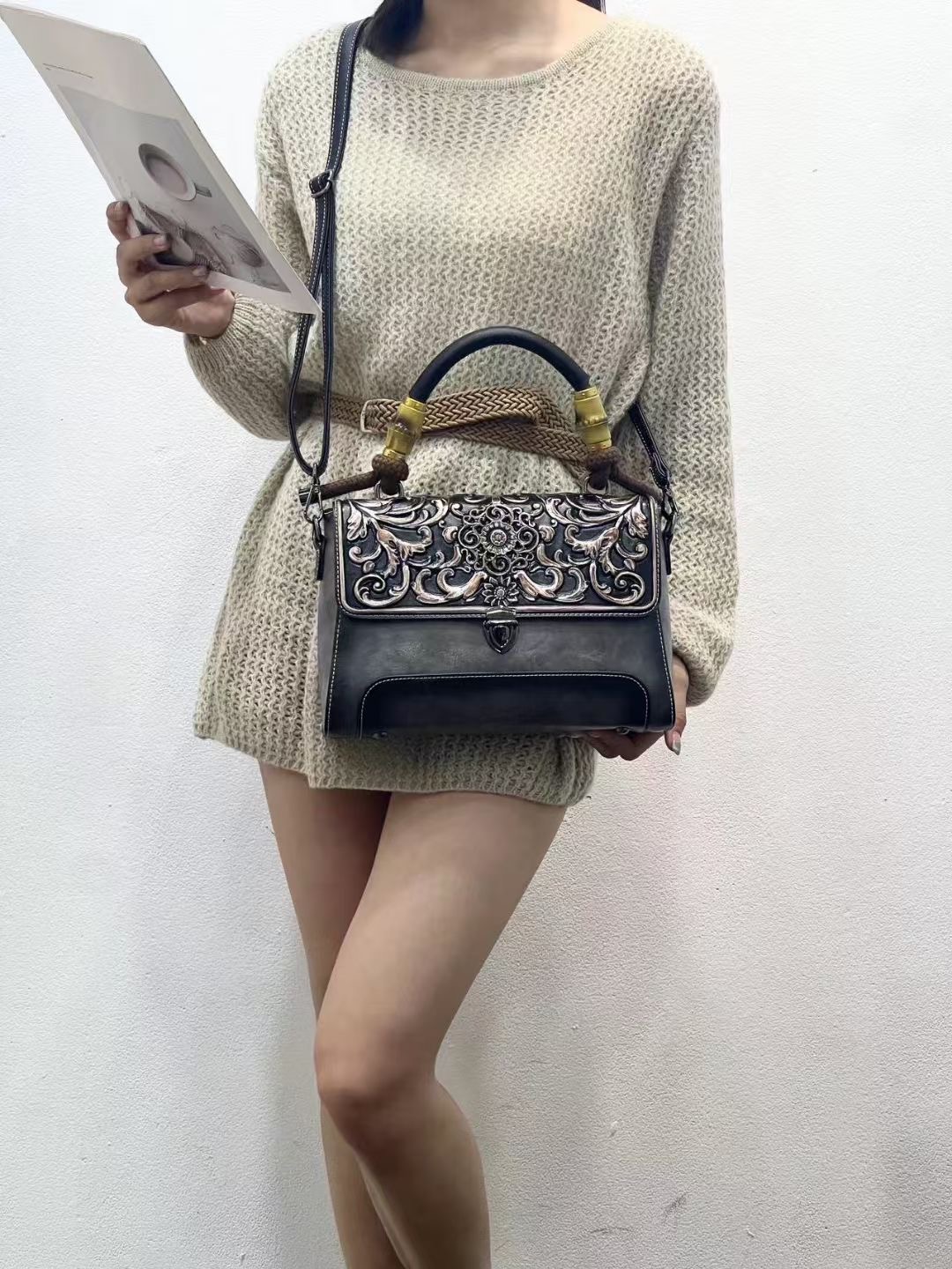 RH8783 Chinese Floral - Embroidered Handbags designer bag Support customization