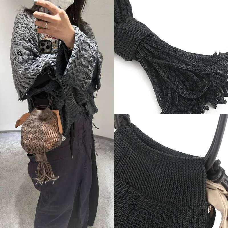 Designer bags 2025 New Tassel Lantern Octopus Net Brand Niche Design Single Shoulder Messenger Fishnet Hollow Woven Bag