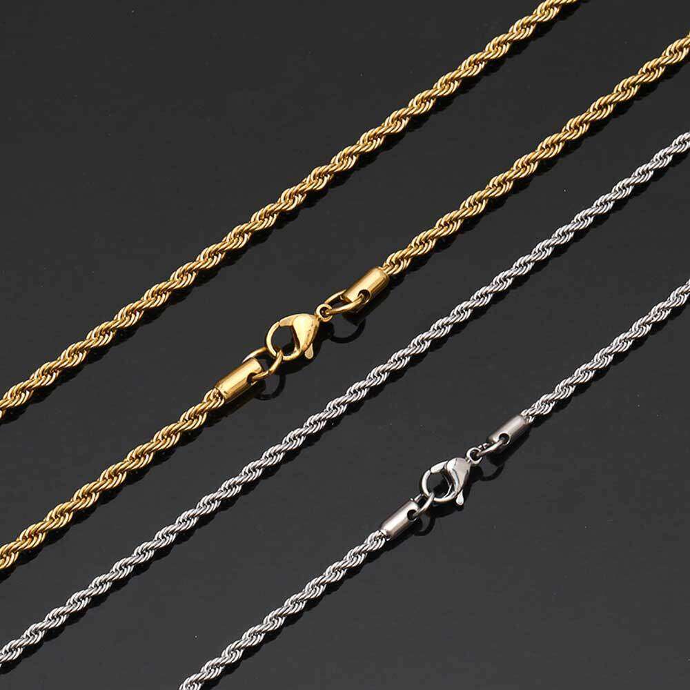 Hip Hop Stainless Twist Trendy Brand Titanium Steel Bracelet Toggle Chain Gold Necklace a5ee