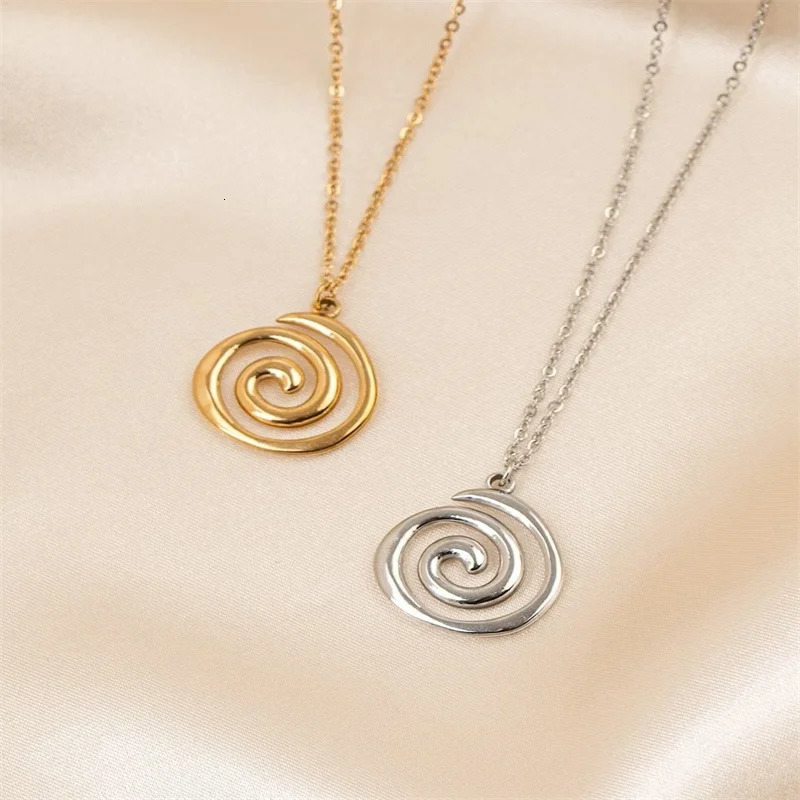 Greek Spiral Pendant Necklace - Perfect Gift - Stainless Steel 250617
