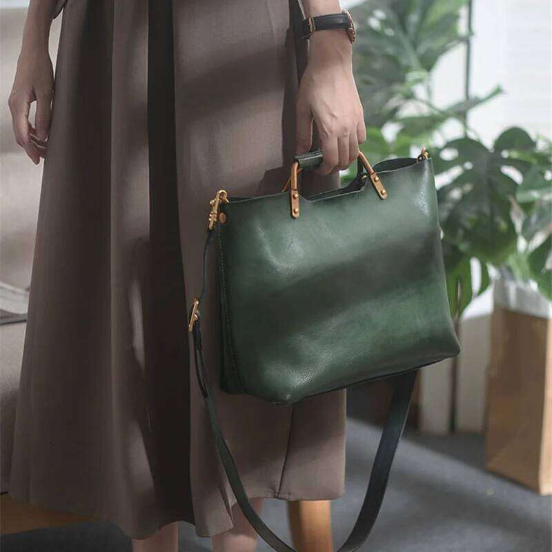 Outdoor Daily Women's Genuine Leather Shoulder Messenger Bag Designer Real Cowhide Female Party Metal Handle Handbag