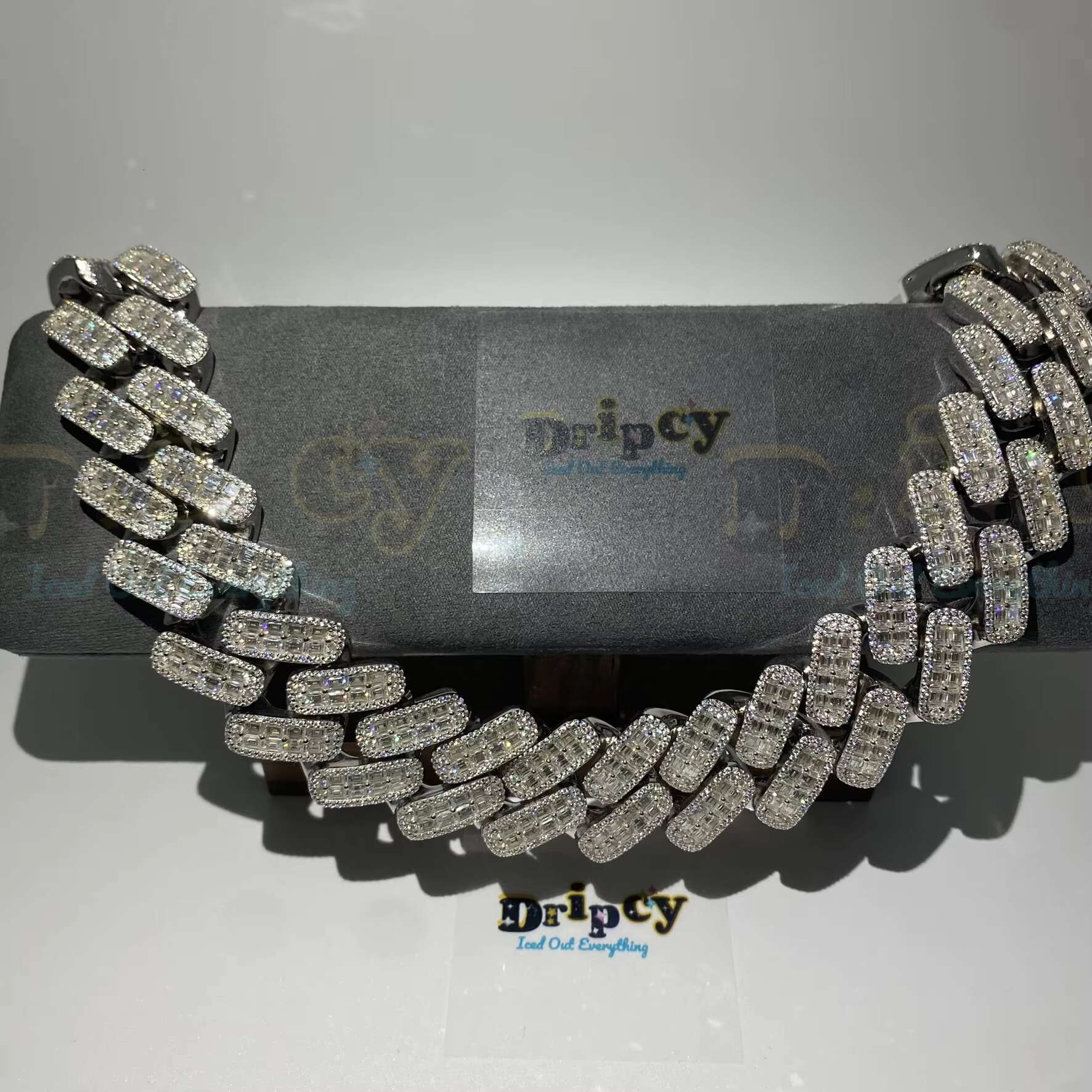 Moissanite Vvs1 d Colour Cuban Link Chain Real Iced Necklace Hip Hop Pass Diamond Test