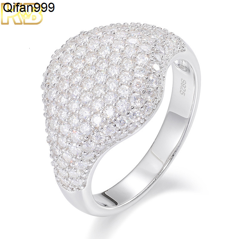 925 Sterling Silver Moissanite Diamond Ring Iced Out Hip Hop Style for Men Heavy Duty Big Face Bling Jewelry