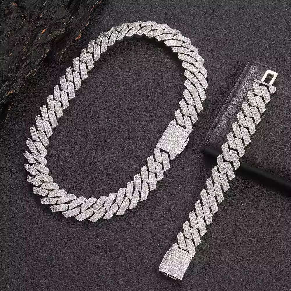 OEM VVS Moissanite Necklace Hip Hop Tennis Jewelry Necklace 925 Sterling Silver Necklace Diamond Iced Out Cuban Link Chain