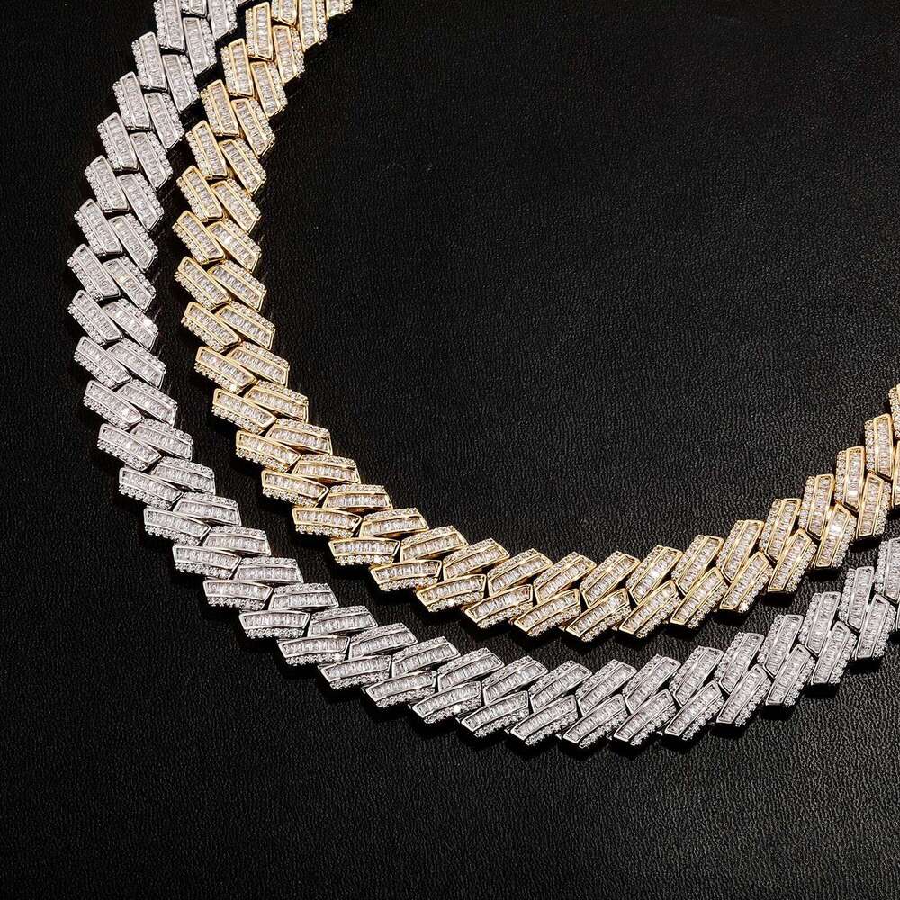 Jin Ao New Hip-Hop Jewelry 20MM Full Dia Rhombus Cuban Chain Necklace Copper Inlaid Zircon Trendy Men's Accessories