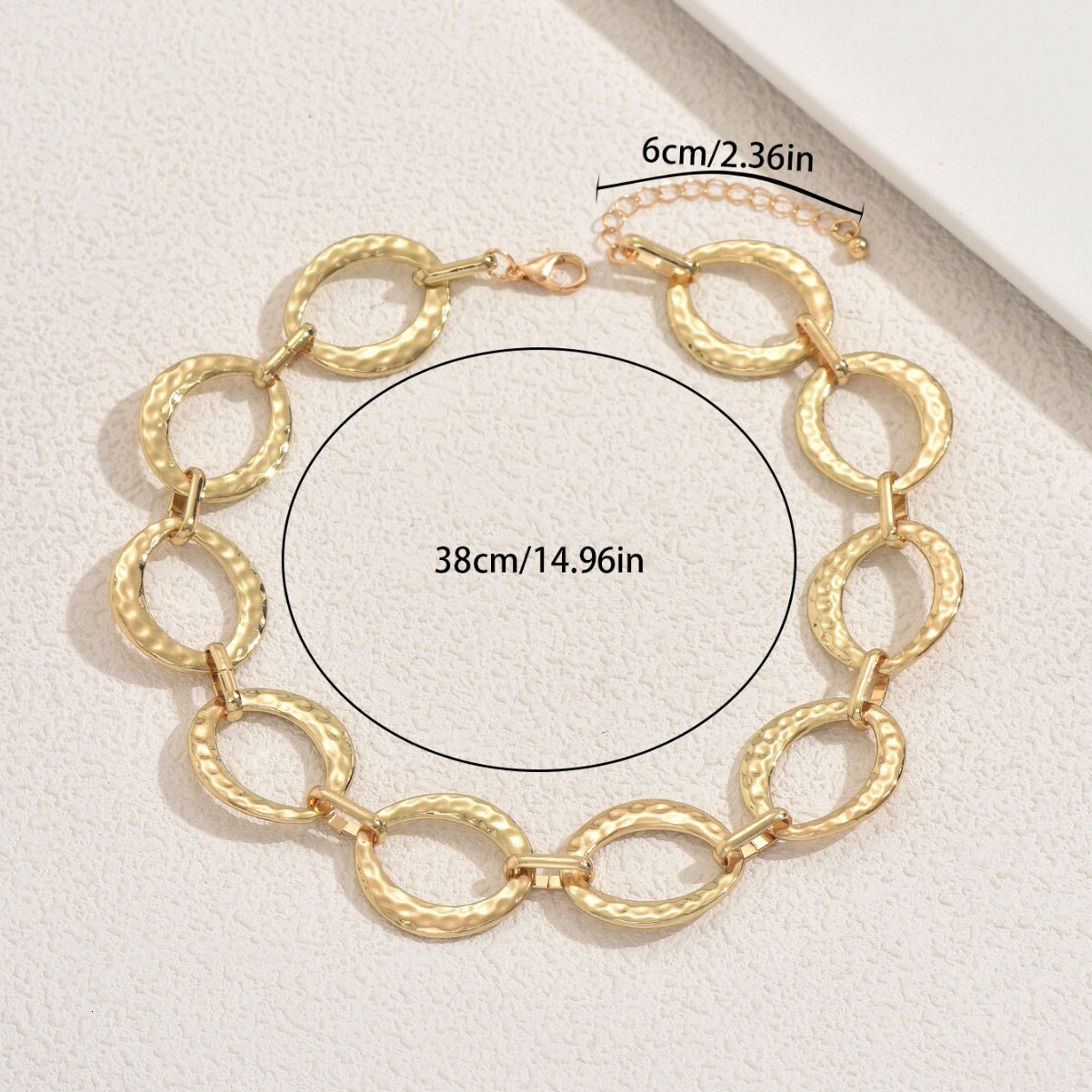 Metal Style Women's Necklace Circle Woven Design High-End Clavicle Chain