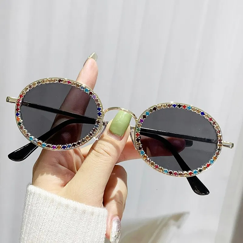 Large Frame Rhinestone Sunglasses UV Protection Crystal Sunglasses Diamond Studded Glasses Outdoor Sports Sunglasses 250617