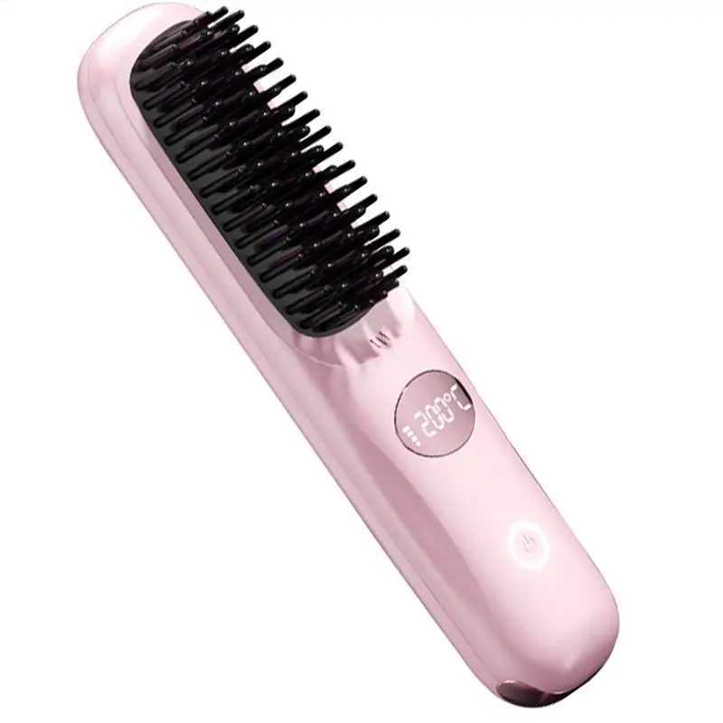 Hair Straightener Brush USB Charging Smoothing Hair Brush Portable Hair Straightener Hair Straightener Straightening Brush forXJ250621