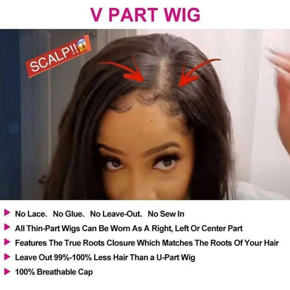 V 30 34 Inch Remy Brazilian Straight Leave Out No Glue Upgrade U Part Human Hair Wigs