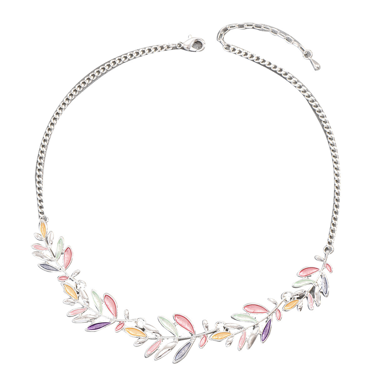 Leaf Design For Women Personality Alloy Pendant Long Chain Necklace