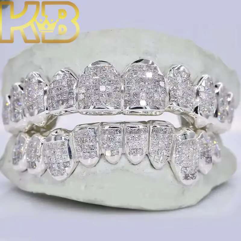 Diamond Grill Vvs Iced Out Womens Teeth Custom Grillz for Hip Hop 925 Silver Geometric Hiphop Made Moissanite Grills