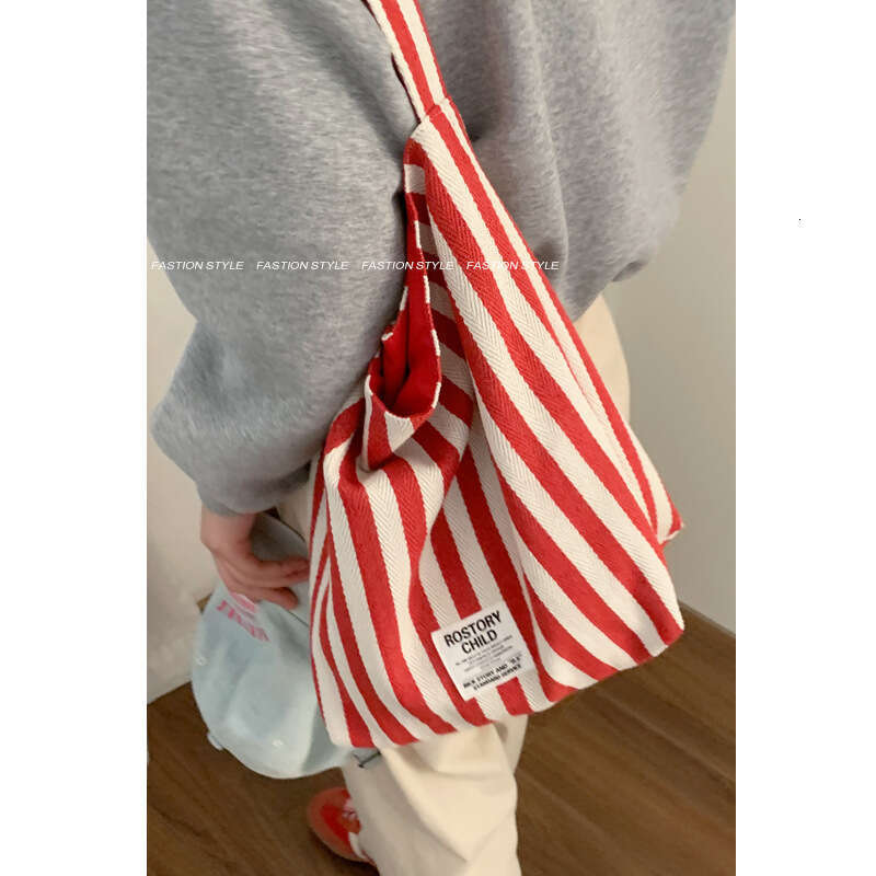 Striped Capacity for Women designer bag Summer 2024 New Korean Style Casual Tote College Shopping Large Bag