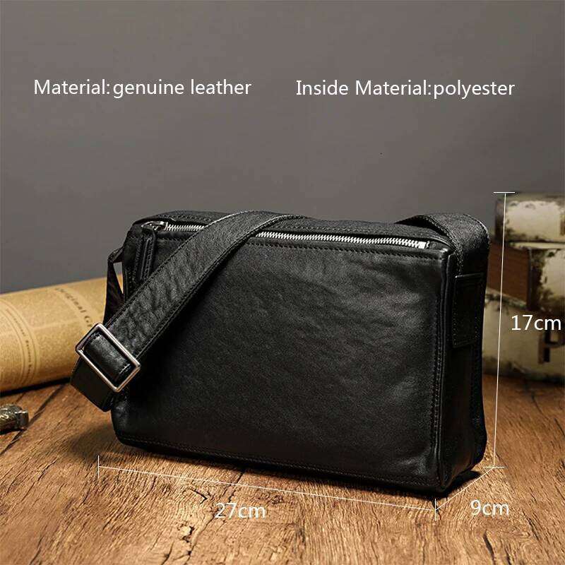 Original Messenger Fashion Men's Shoulder Genuine Leather Casual Boys Crossbody Bags Male Bag