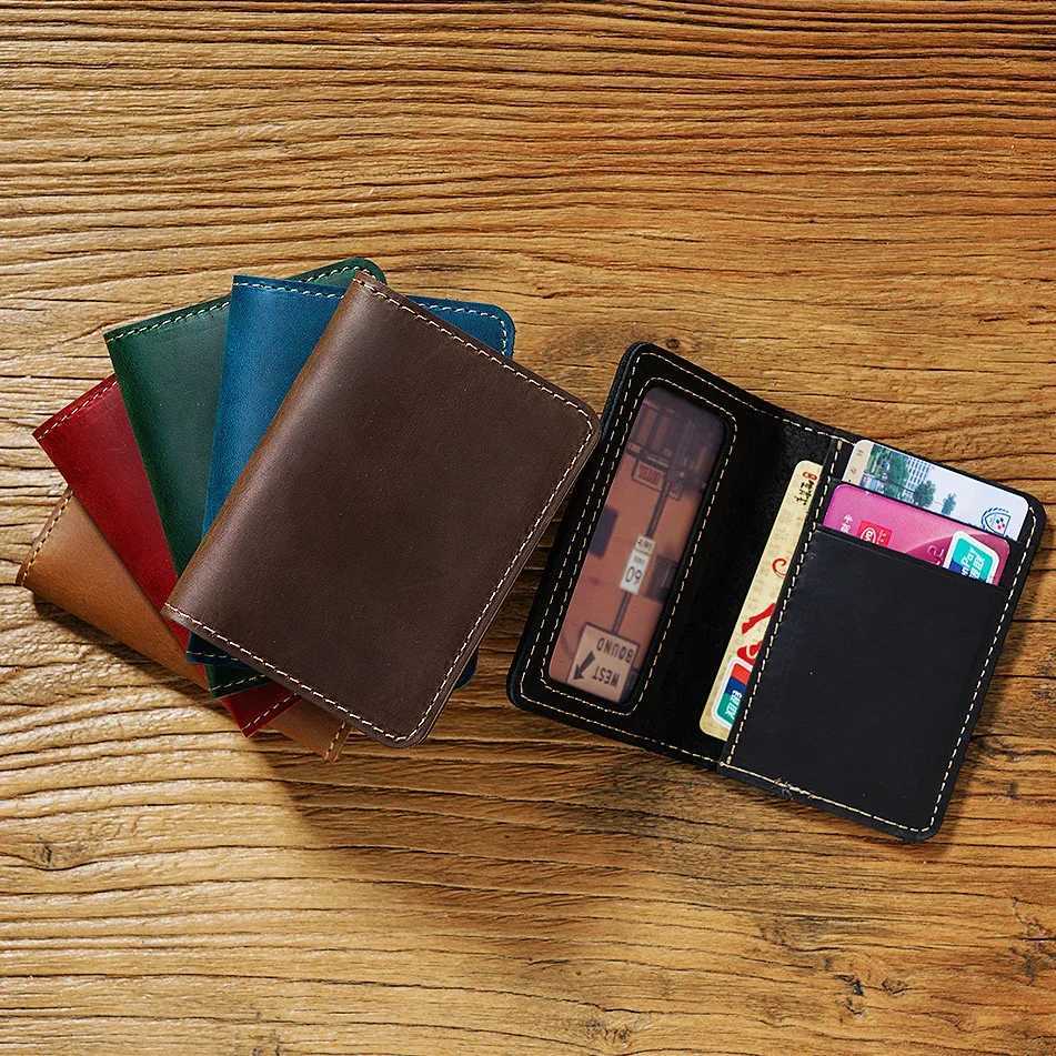 Holder for Men Bank Cards Holders Genuine Leather Wallet Mini Money Clips Business Women Small Purse Pouch Z250621