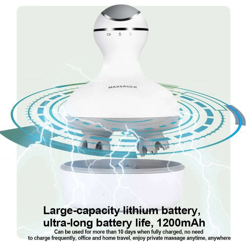 Electric 3D Head Deep Tissue Promote Hair Growth Antistress Relax Body Neck Massage Health Care Wireless Scalp Massager